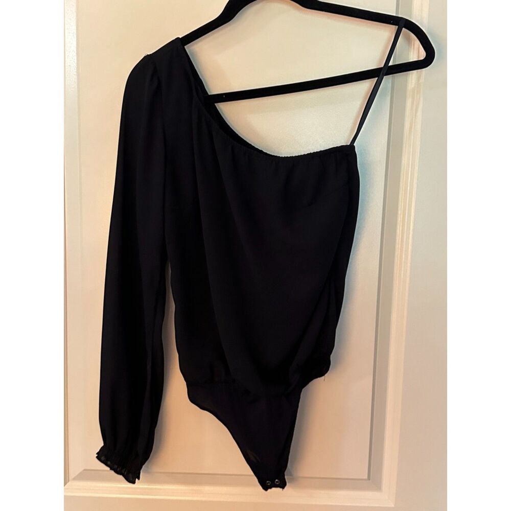 Abercrombie & Fitch Black One Sleeved Bodysuit Women's Sz XS